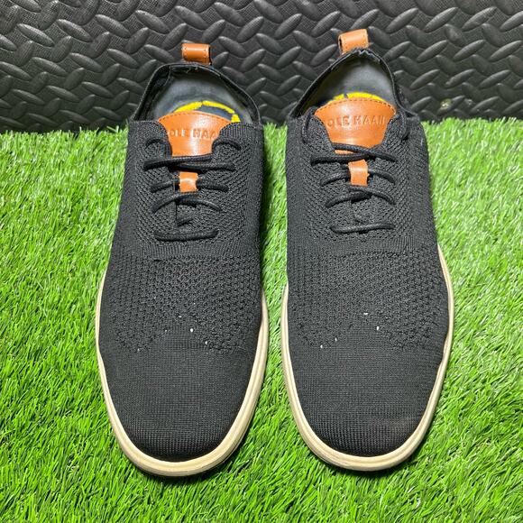 Cole Haan Grand Stitchlite Black wing Tip Oxford Lightweight Shoes Mens Size 9.5 - Picture 2 of 7